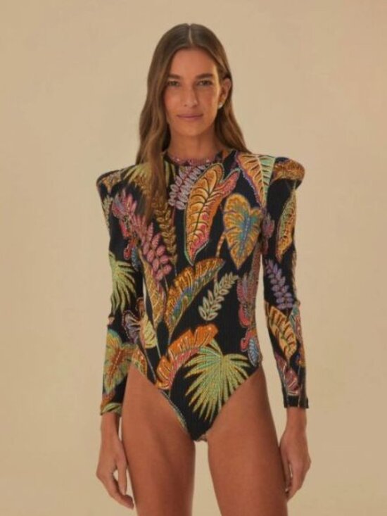 Farm Rio Tops - FARM Rio Cool Foliage Bodysuit